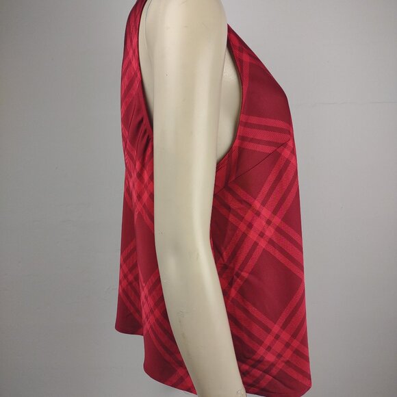 NWT J. Crew red plaid career sleeveless shirt tank top ladies womens XL - Picture 3 of 7